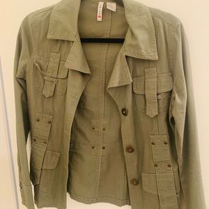 Green cargo jacket utility jacket